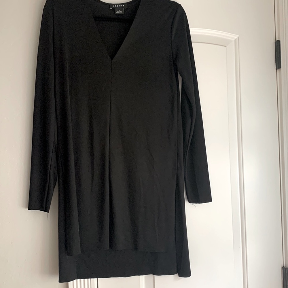TROUVÉ black long sleeve tunic dress size small